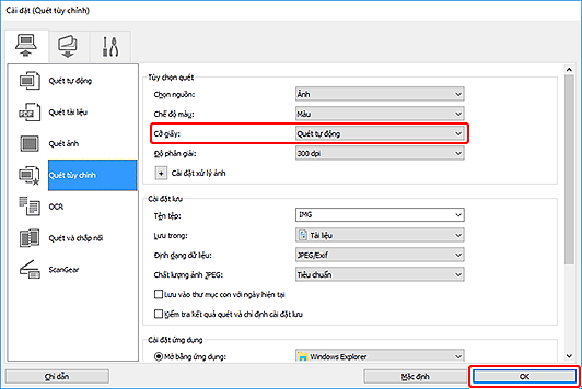 hình: Hộp thoại Cài đặt
